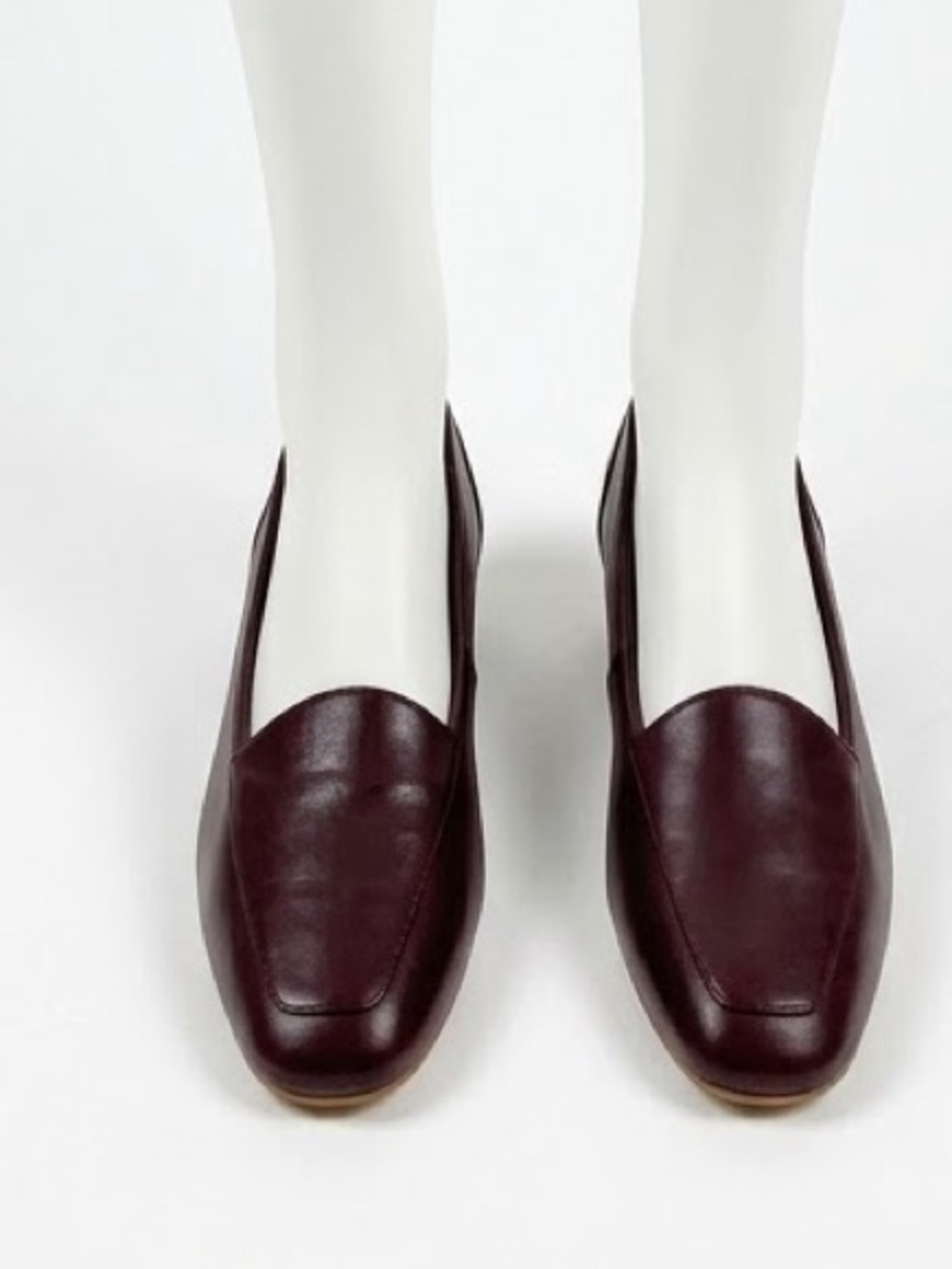 Vintage Women's Slip-On Leather Loafers - Burgundy
